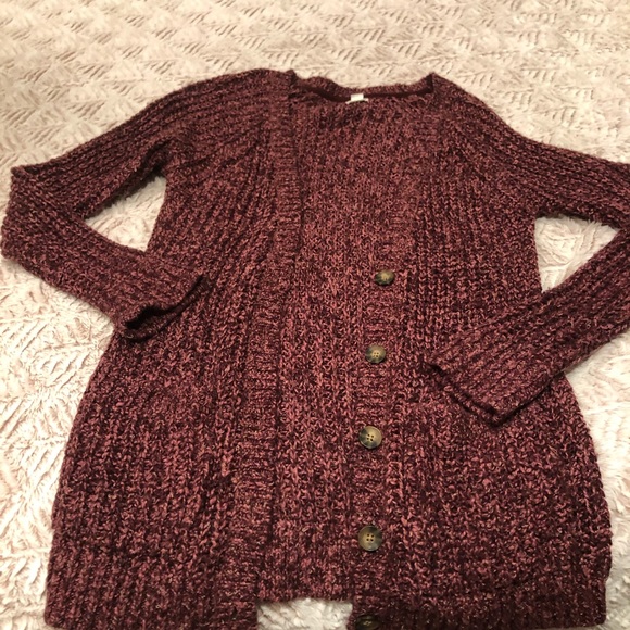 Garage Sweaters - Garage burgundy cardigan